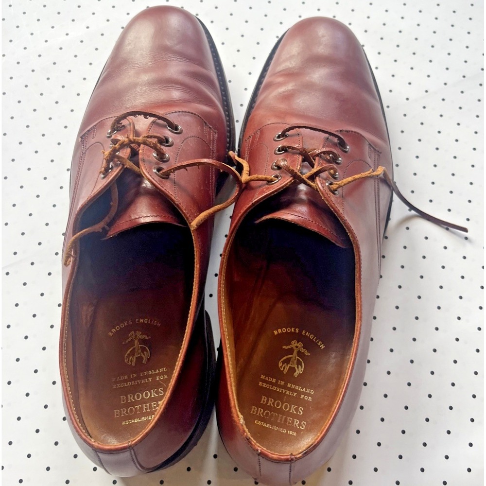 Brooks Brothers Men's Brown Leather Oxford Dress Shoes Size 10-10.5